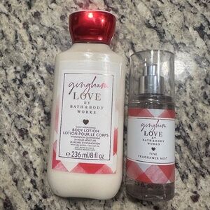 Bath & Body Works Love Gingham Lotion Body Spray Two Piece Set
